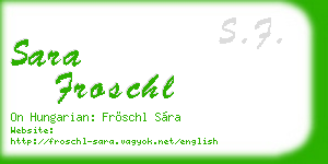 sara froschl business card