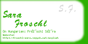 sara froschl business card